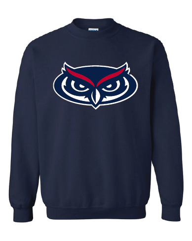 Youth Crew Neck Sweatshirt with printed FAU Owlhead (Logo 7) Cheap