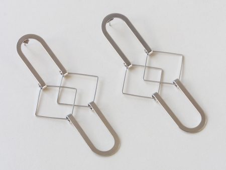 Silver Squared Earrings Fashion