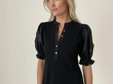 Six Fifty Faux Leather Sleeve Top Online