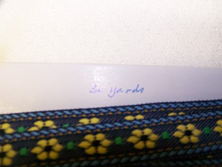 5 8   Jacquard Trim  Blue w Yellow Flower Online Sale