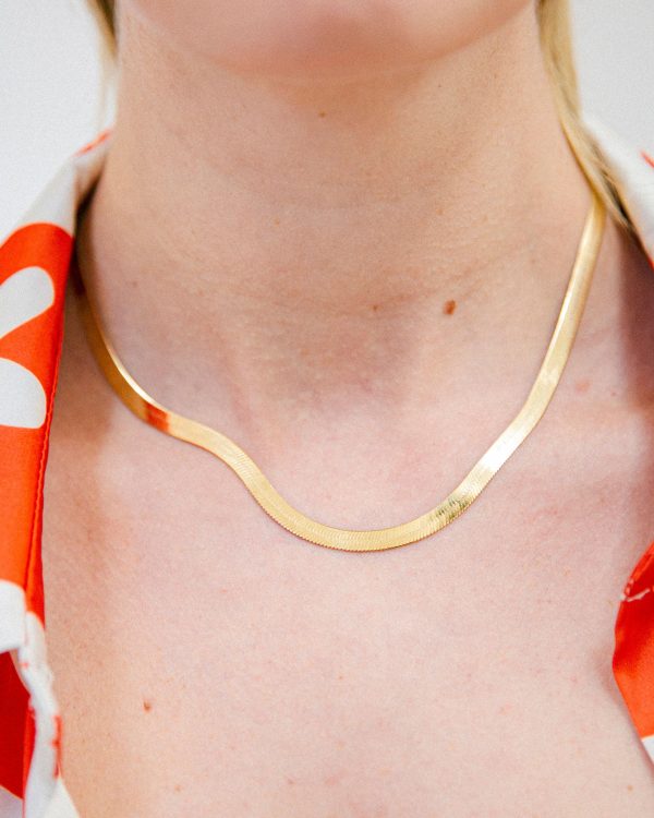 Thick Herringbone Chain Necklace Online now