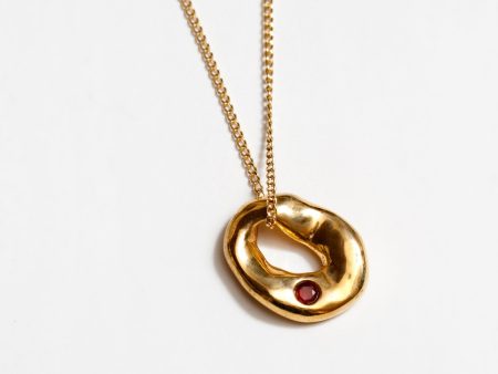 Ophelia Necklace in Red Topaz Online Sale