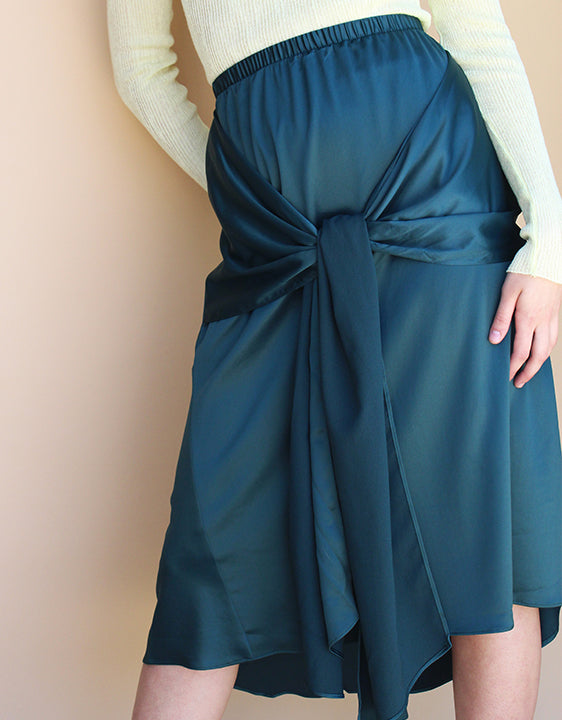 Bow Front Satin Skirt Sale