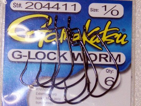 Gamakatsu G-Lock Worm Hook Black Fashion