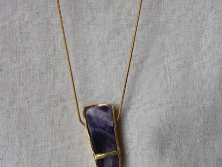 L E Abra Talisman Wand Pendant - Amethyst Hot on Sale