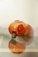 Glass Round Tripod Vase - Amber Green Supply