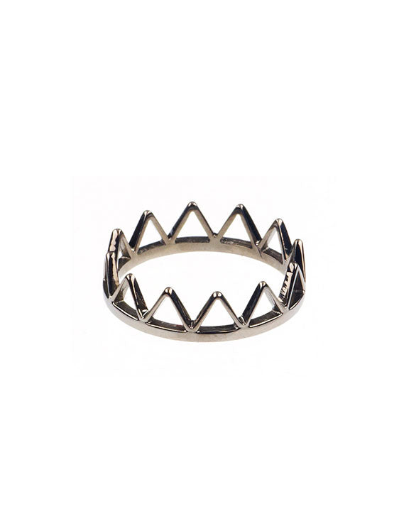 Black Rhodium Trikona Ring For Sale