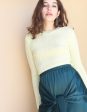 Round Neck Thin Ribbed Knit Top Hot on Sale