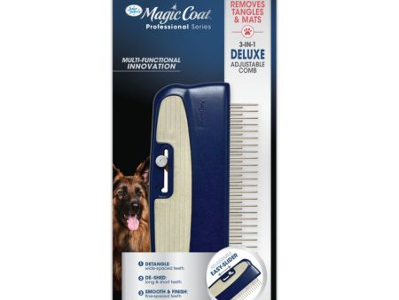 Four Paws Magic Coat Professional Series 3-in-1 Deluxe Adjustable Dog Comb 1ea Online now