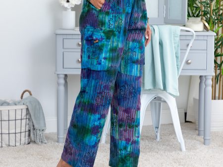 Tie-Dye Patchwork Paw Print Pants For Discount