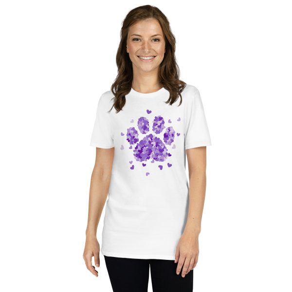 Purple Paw Print of Hearts T-Shirt on Sale