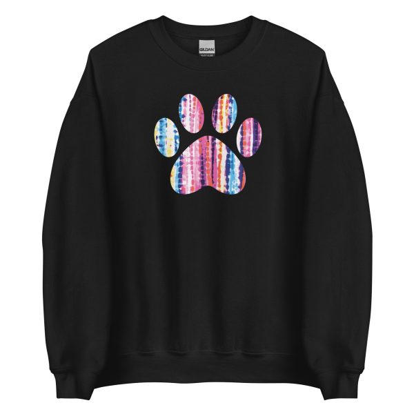 Hues of Pink Tie-Dye Paw Print Crewneck Sweatshirt For Discount