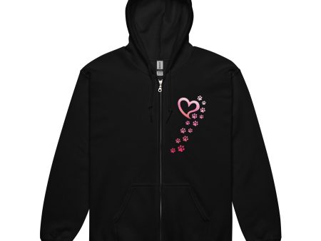 Valentine Paws To My Heart Heavy Blend Zip Hoodie Online now