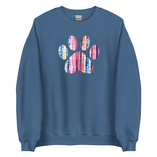 Hues of Pink Tie-Dye Paw Print Crewneck Sweatshirt For Discount