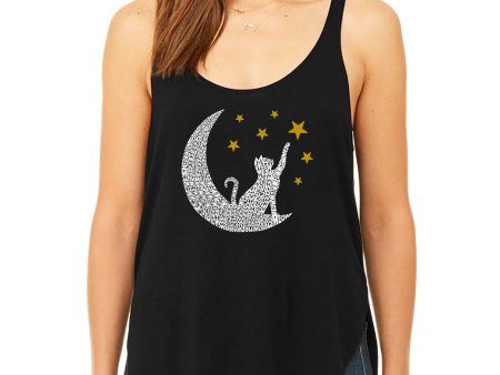 Cat Moon - Women s Premium Word Art Flowy Tank Top Discount