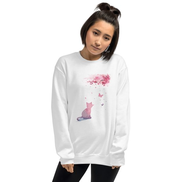 Cherry Blossom Kitten Crewneck Sweatshirt Online now