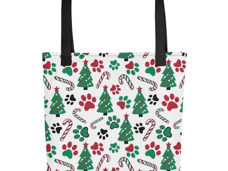 Christmas Paws & Candy Canes Tote Bag Online Sale