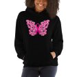 Pink Ribbon Floral Butterfly Hoodie For Sale