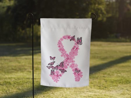 Pink Ribbon Butterflies Take Flight Garden Flag Supply