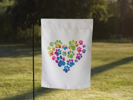 Anniversary Paw Print Love Garden Flag Online now