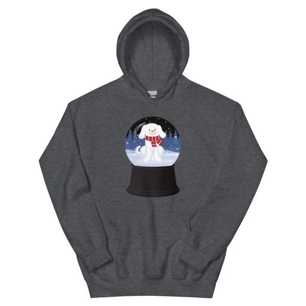 Snowman Puppy Snow Globe Hoodie on Sale