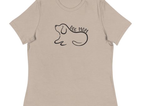 Dog Mom Outlined Women s Relaxed T-Shirt Supply