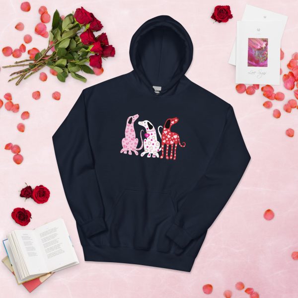 Whimsy Valentine Dogs Hoodie on Sale