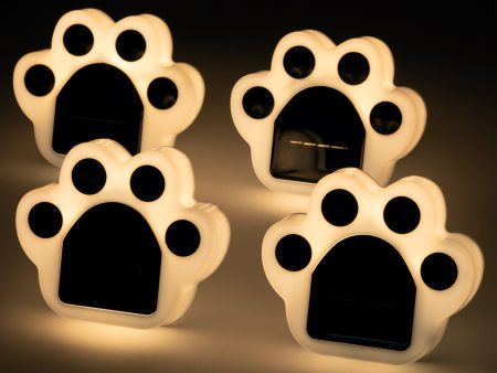 Paw Print Pathway Ground Solar Light - Set of 4 Online now