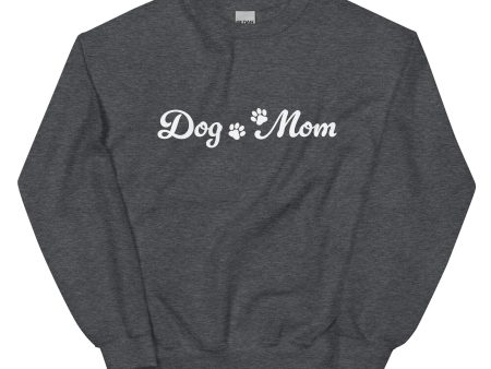 Paw Print Dog Mom Crewneck Sweatshirt on Sale