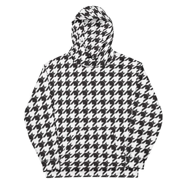 Black Cat Houndstooth Hoodie Discount