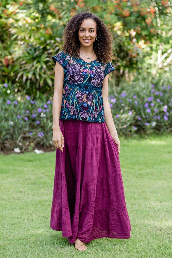 A Day Out in Mulberry Thai Cotton Double Gauze Skirt Hot on Sale