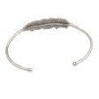 Alluring Feather 925 Sterling Silver Feather Cuff Bracelet from Bali Online