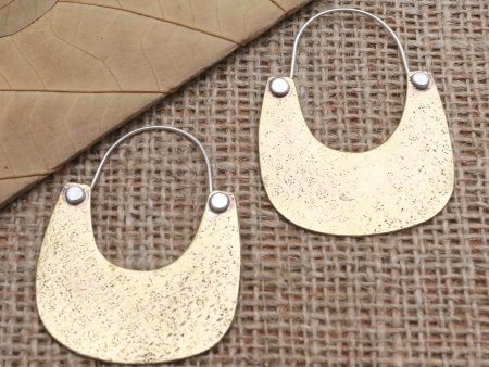 Vintage Tote in Brass Handmade Brass and Sterling Silver Dangle Earrings Online now