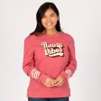 Paw Vibes Stripe Crew Neck Sweatshirt Discount