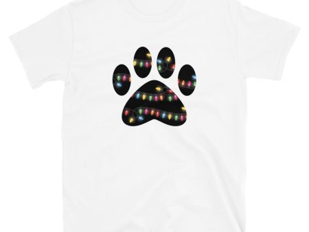 Christmas Lights Paw Print T-Shirt Cheap