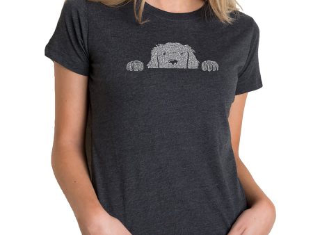 Peeking Dog  - Women s Premium Blend Word Art T-Shirt Online Sale