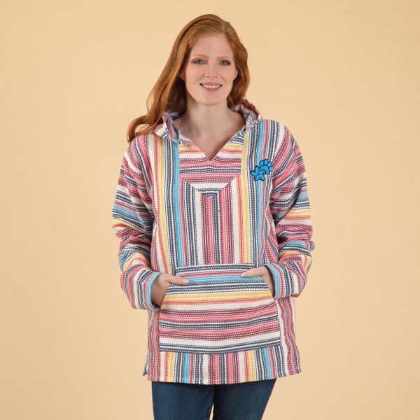 Paw & Flower Striped Baja Hoodie For Discount