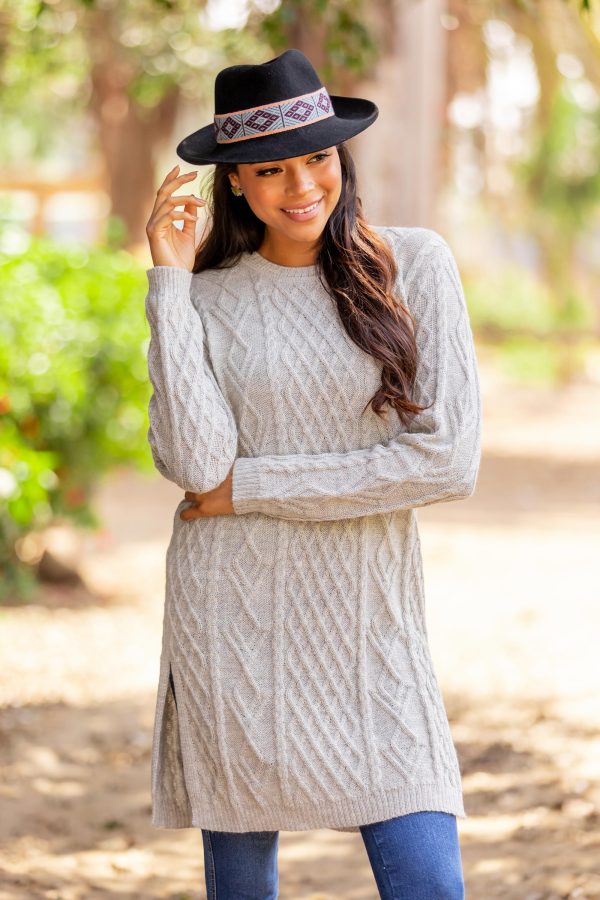 Long Lines in Grey Baby Alpaca Grey Tunic Sweater Dress Online