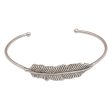 Alluring Feather 925 Sterling Silver Feather Cuff Bracelet from Bali Online