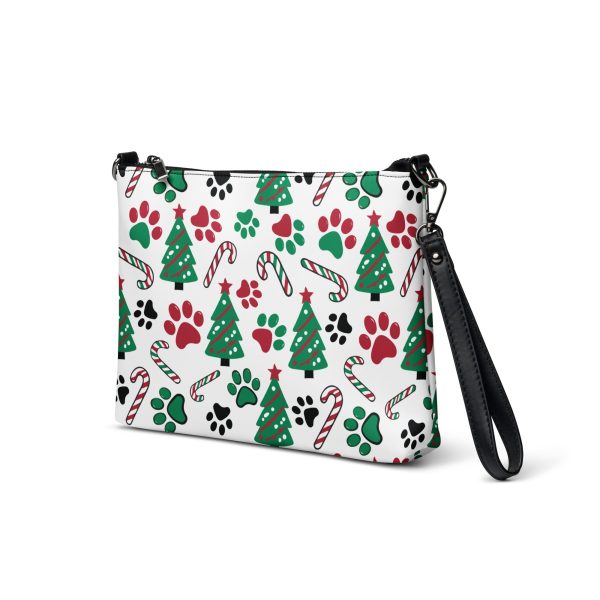 Christmas Paws & Candy Canes Crossbody Bag Cheap