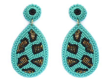 Aqua Cami Leopard Earrings Fashion