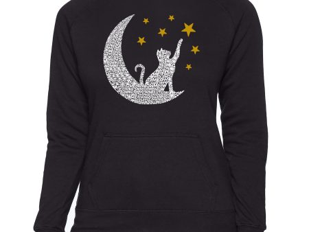 Cat Moon - Women s Word Art Hooded Sweatshirt For Discount