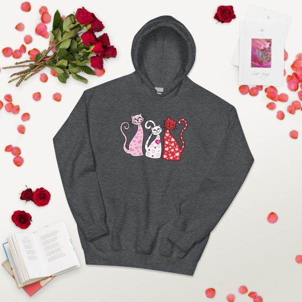 Whimsy Valentine Cats Hoodie Supply