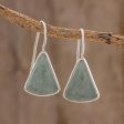 Apple Green Mayan Triangles Apple Green Triangular Jade Earrings from Guatemala Hot on Sale