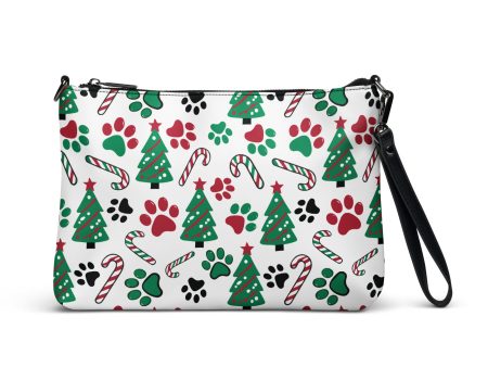 Christmas Paws & Candy Canes Crossbody Bag Cheap