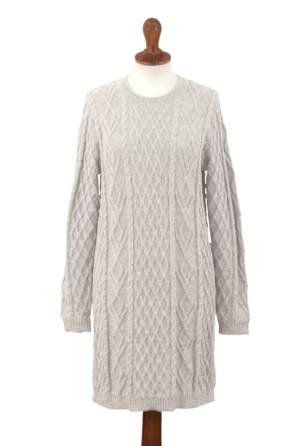 Long Lines in Grey Baby Alpaca Grey Tunic Sweater Dress Online