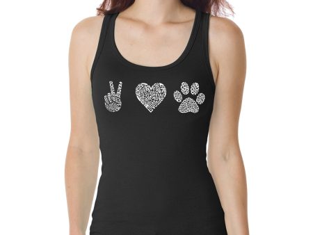 Peace Love Dogs  - Women s Word Art Tank Top For Discount