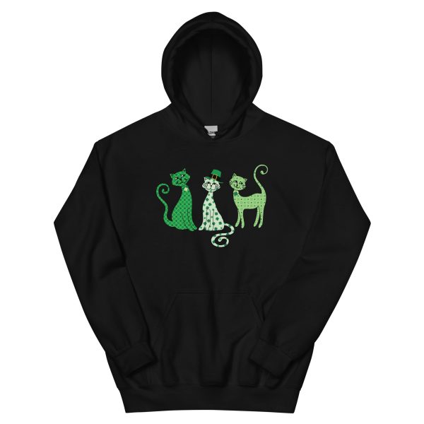 Whimsy St. Patrick s Day Cats Hoodie For Discount