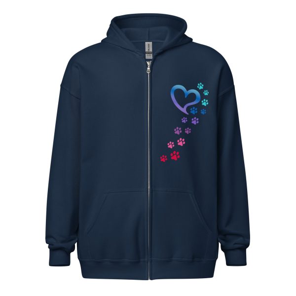 Rainbow Paws To My Heart Heavy Blend Zip Hoodie Sale