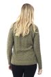 Warm Charm in Olive Cable Knit Baby Apaca Blend Pullover in Olive from Peru For Sale